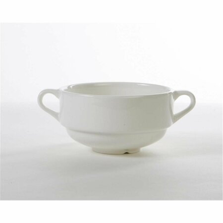 TUXTON CHINA AlumaTux Modena 4.13 in. Stackable Soup Cup in Pearl White with Handle - 2 Dozen AMU-044